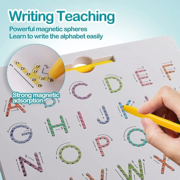 NIB Magnetic Letters Practicing Board,Tracing ABC Alphabet Magnet Drawing Board - Picture 5 of 7